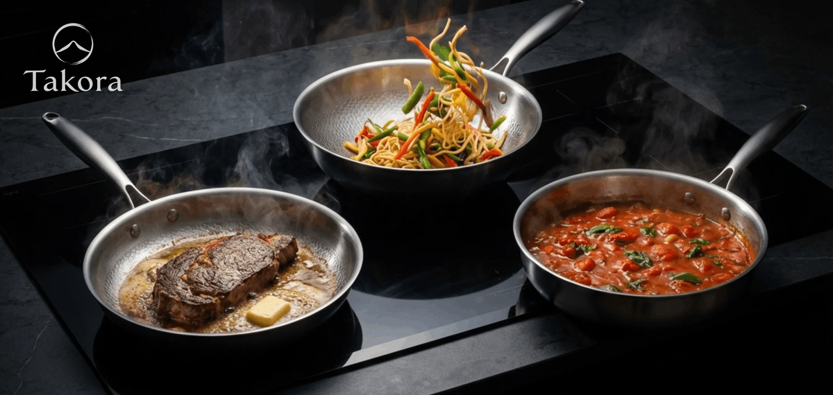 takora pans with logo
